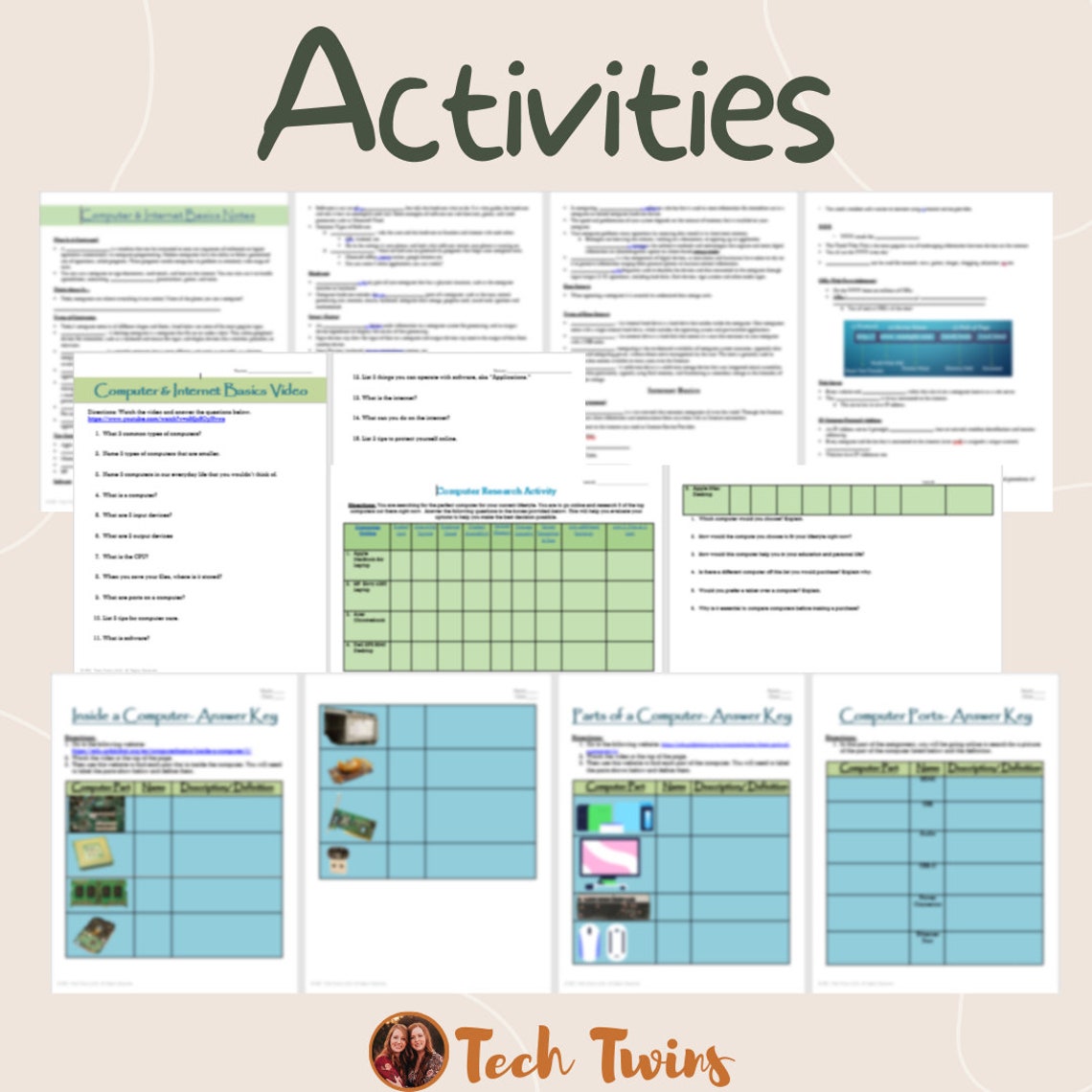 Computer Internet Basics Activities Etsy
