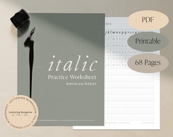 Italic Calligraphy Printable Worksheet Italic Handwriting - Etsy