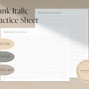 Printable, Blank Calligraphy Practice Sheet for Chancery Italic, Digital Download ,Calligraphy Sheet/ PDF/ JPEG/ US Letter