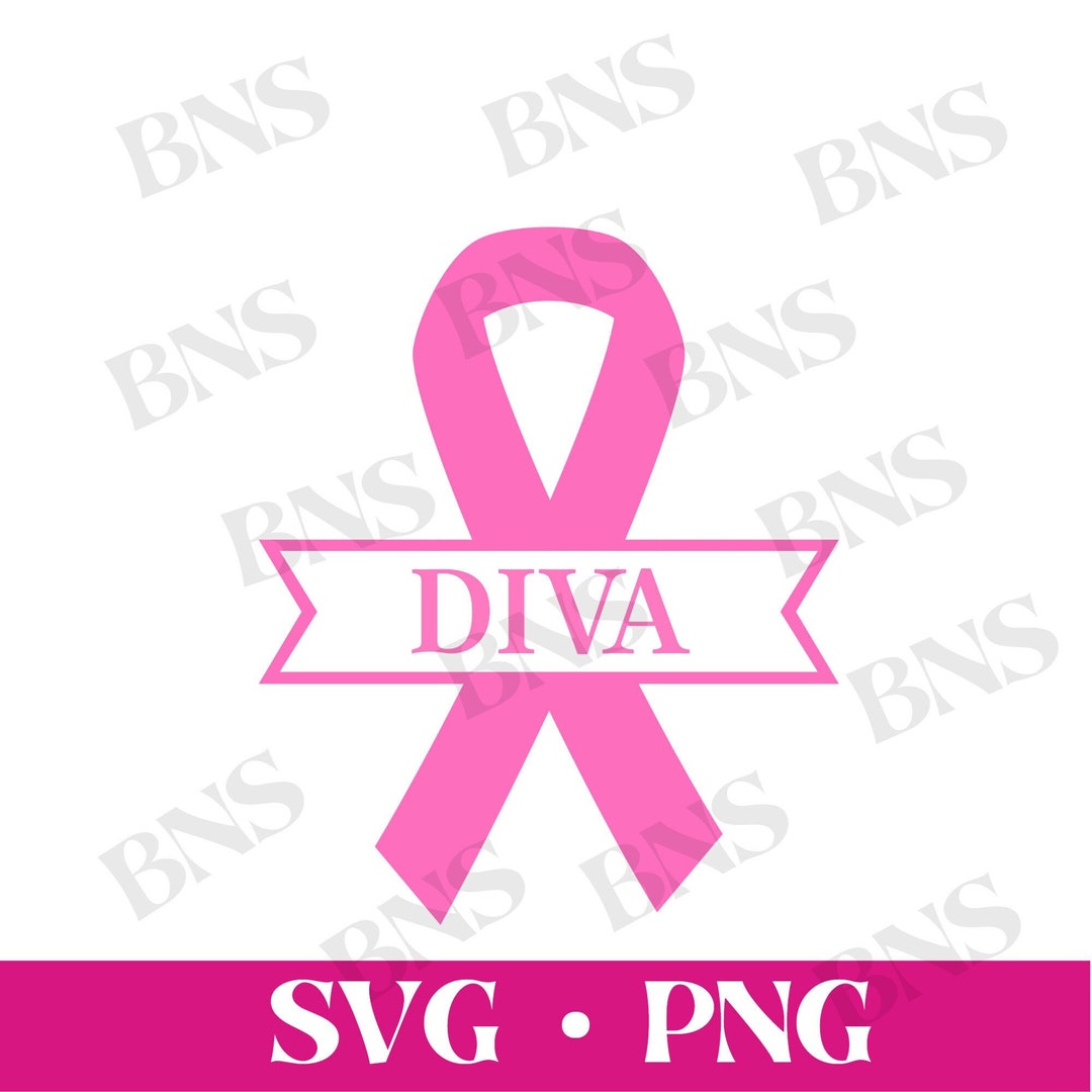Beast Ribbon Pink Diva Ribbon, Beast Cancer Awareness, Pink Ribbon SVG File - PNG ...