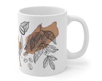 Coffee Lover's Mug, Mother's Day Gift, Gift for Her, Gift for Him, Coffee Stain Art, Coffee Mug, Art Print Coffee Mug, Gift for Coffee Lover