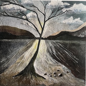 Impresión de Llanberis del árbol solitario