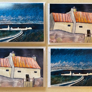 Confezione da 4 cartoline artistiche - stampe tratte da opere d'arte originali di Lizzie Jones