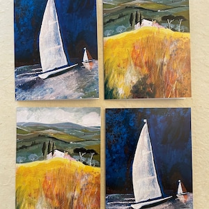 Confezione da 4 cartoline artistiche - stampe tratte da opere d'arte originali di Lizzie Jones