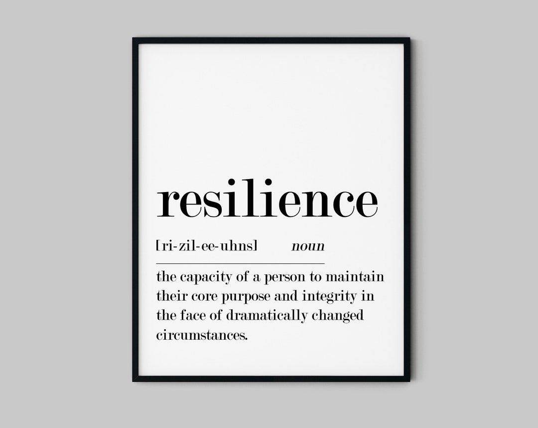 Resilience Definition, Resilience Print, Home Office Wall Art, Office