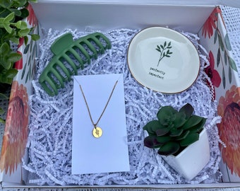 Perfectly Imperfect Trinket Tray Gift Box Mini, Engraved Floral Necklace, Birthday Gift, Gift for Her, Spa, Self Care, BFF, Thinking of You