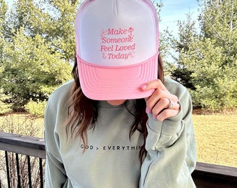 Cute Girly Trucker Hat for Girls Baseball Cap Hat Women’s Hat Inspirtional Hat Christian Gift for Girl Gift for Teen Trendy Hat