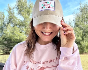 Cute Baseball Hat for Girls Baseball Cap Hat Women’s Hat Make Heaven Crowded for Teen Trendy Hat Inspirational Hat Trendy Gift Cute Cap