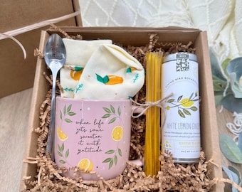 Cheer Up Bundle When Life Hands You Lemons Mug Gift Set Friend Happy Smile You Matter Wellness Kit Hospital Basket Care Package Comfort Kit