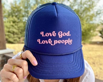 Cute Christian Trucker Hat for Girls Baseball Cap Hat Women’s Hat Created For A Purpose Christian Gift for Girl Gift for Teen Trendy Hat