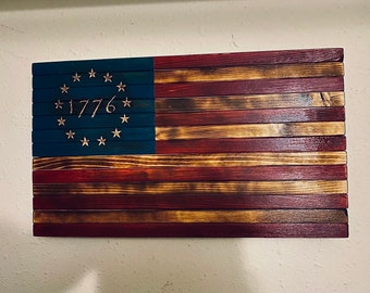 Wood American flag