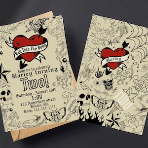 Invitation d'anniversaire numérique Bad Two the Bone