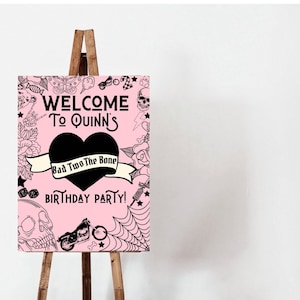 Bad Two The Bone birthday theme welcome sign