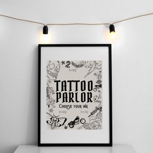 Enseigne de salon de tatouage d&#39;anniversaire Bad Two the Bone