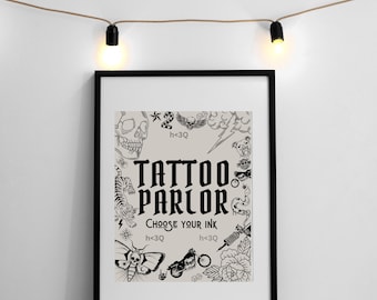 Bad Two the Bone birthday Tattoo parlor sign
