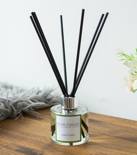 Moss Tonka Reed Diffuser Clyde Candles, Luxury Diffuser Oil