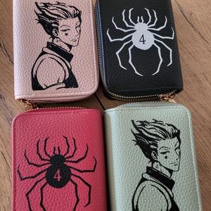 Hisoka HxH Hunter X Hunter Phantom Brigade Double Face Manga Anime Kartenhalter Geldbörse Rot Pink Schwarz Grün