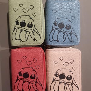Portafoglio portacarte Stitch Disney Lilo and Stitch azzurro rosso rosa verde Lilo & Stitch