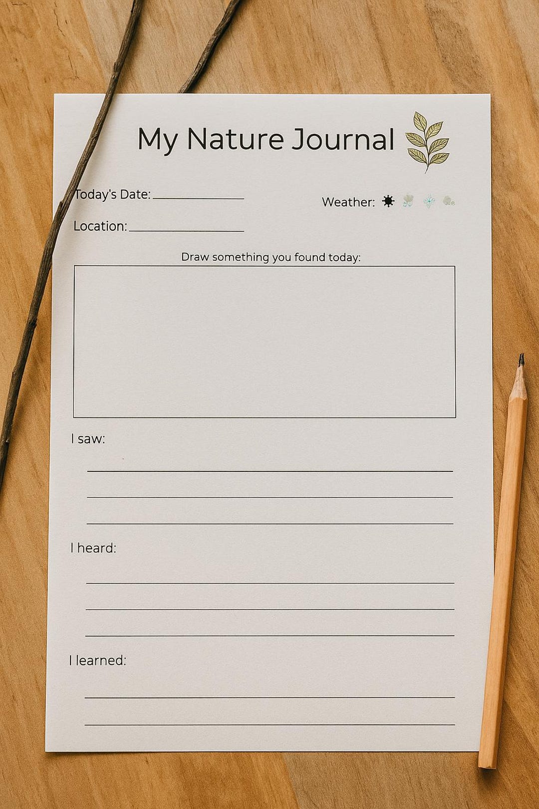 Printable Nature Journal Pack – 5 Outdoor Learning Pages for Homeschool ...