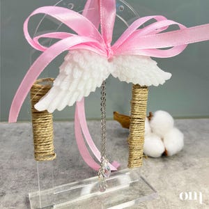Handcrafted Resin Angel Wings Ornament: Baby Shower, Christmas Decor