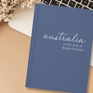 Presente de viagem para a Austrália, caderno com tema australiano, diário personalizado, presente de mudança para o exterior, livro em branco "Land Down Under", diário de escrita