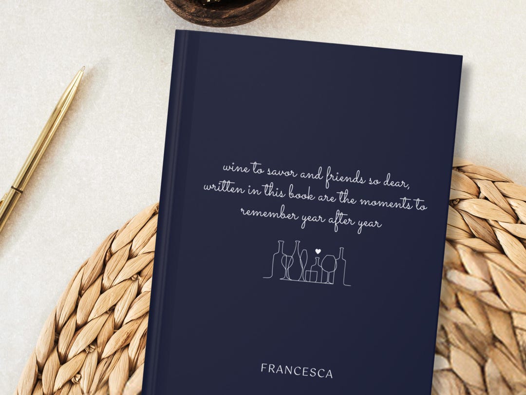 Personalized Journal Notebook: Friendship Gift, Custom Wine Design - Etsy