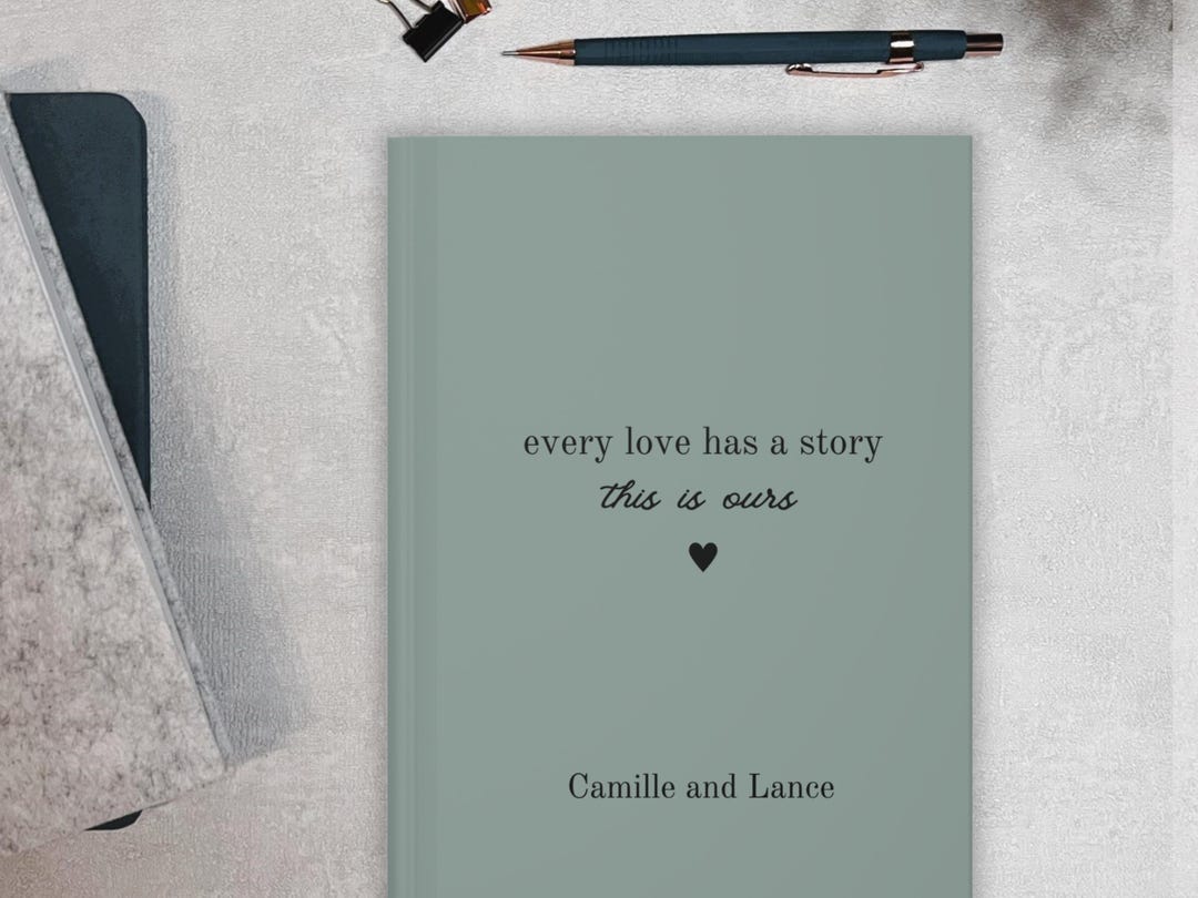 Notebook Engaged Couples Notebook, Every Love Has A Story, Personalised Journal Notebook ...