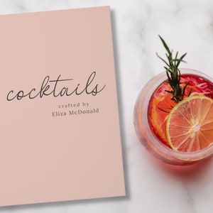 Cocktail Recipe Book, Bar Recipe Book, Christmas Gift for Bartender, Mixologist Holiday Gift, Personalized Journal Notebook, Housewarming