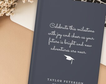 Graduation Journal, Class of 2024, Congratulations Graduate, Gift for Daughter, Grad Guestbook, Personalized Notebook, Highschool Graduate