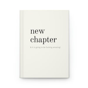 New Chapter Journal, New Beginnings Gift, Friend Moving Away Gift, Retirement Signing Book, Custom Journal Notebook, Grad Gift Daughter Cream