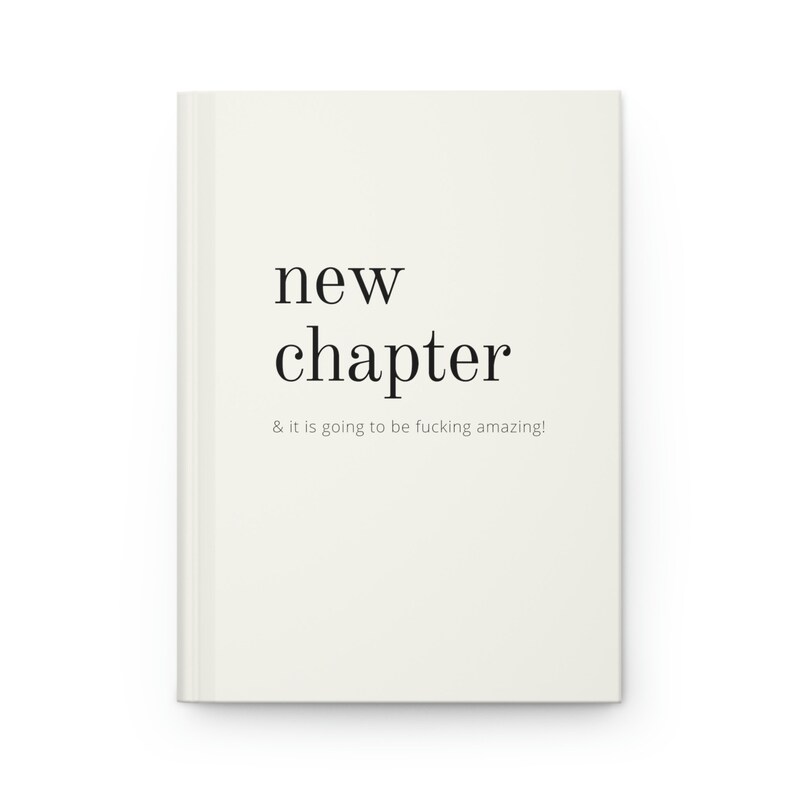 New Chapter Journal, New Beginnings Gift, Friend Moving Away Gift, Retirement Signing Book, Custom Journal Notebook, Grad Gift Daughter Cream