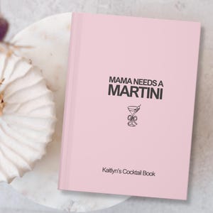 Gepersonaliseerde cocktailreceptenboek, verjaardagscadeau voor moeder, beste vriend verjaardag barwagen decor, cadeau mixologist, Martini Moms Social Club