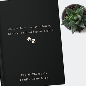 Personalized Game Gifts, Game Night Score Book, Family Game Night, Game Room, Score Keeping Record Book, Gift For Board Game Lover