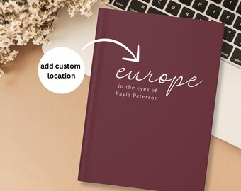 Custom Travel Journal, Moving Away Gift, Personalized Notebook, Travelers Notebook, Vacation Souvenir