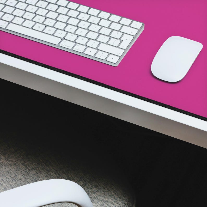 Hot Pink Neoprene Desk Mat, Non-Slip Computer Mousepad image 6