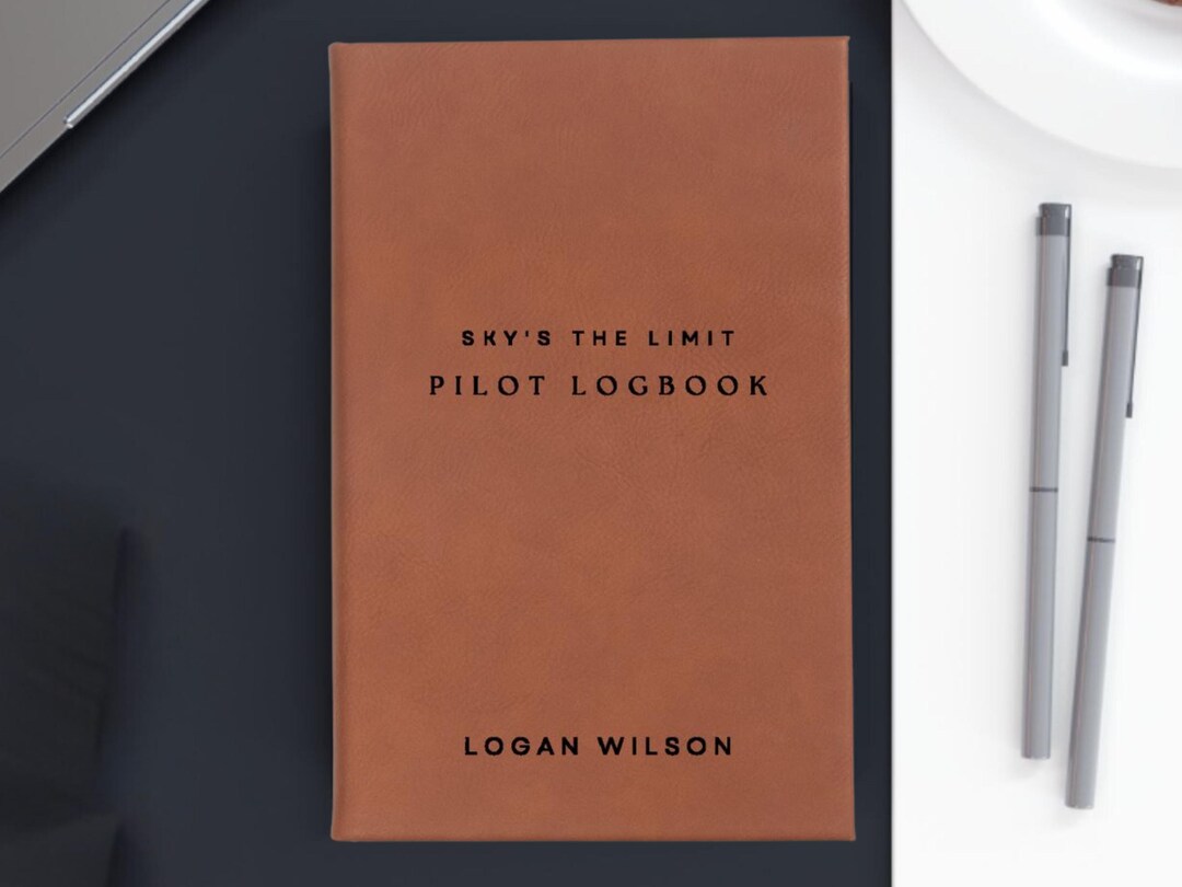 Personalized Pilot Logbook, Personalized Vegan Leather Hardcover ...