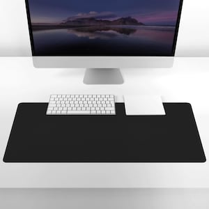 Black Neoprene Desk Mat, XL Non-Slip Computer Mat, Minimalist Home Office, Solid Color Desk Mat, Large Gaming Mousepad