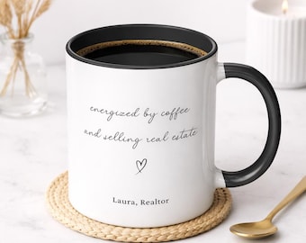 Personalized Realtor Coffee Mug, Minimalistic Gift for Real Estate Agent, Best Realtor Closing Gift from Seller, Real Estate Exam Passing