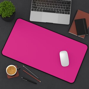 Hot Pink Neoprene Desk Mat, Non-Slip Computer Mousepad image 2