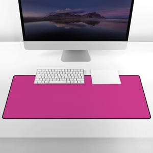 Hot Pink Neoprene Desk Mat, Non-Slip Computer Mousepad image 1