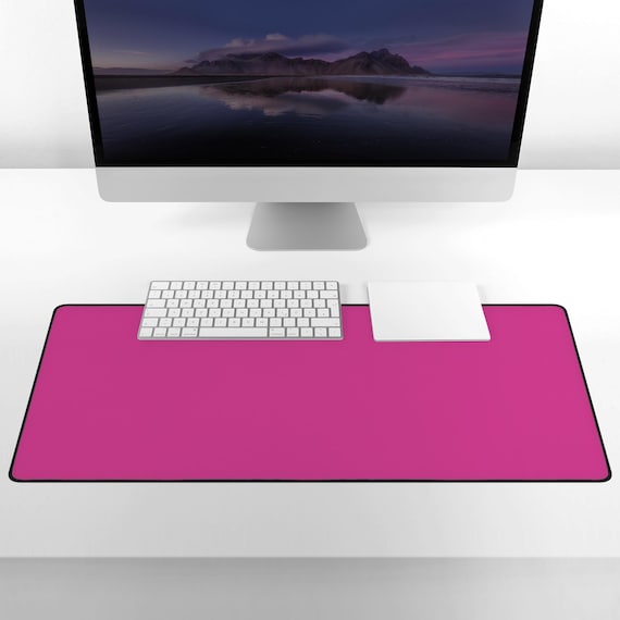 Hot Pink Neoprene Desk Mat, Non-Slip Computer Mousepad