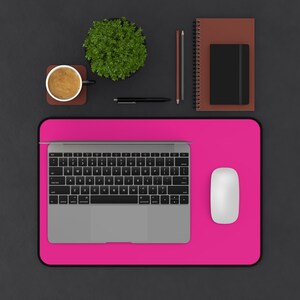 Hot Pink Neoprene Desk Mat, Non-Slip Computer Mousepad image 4
