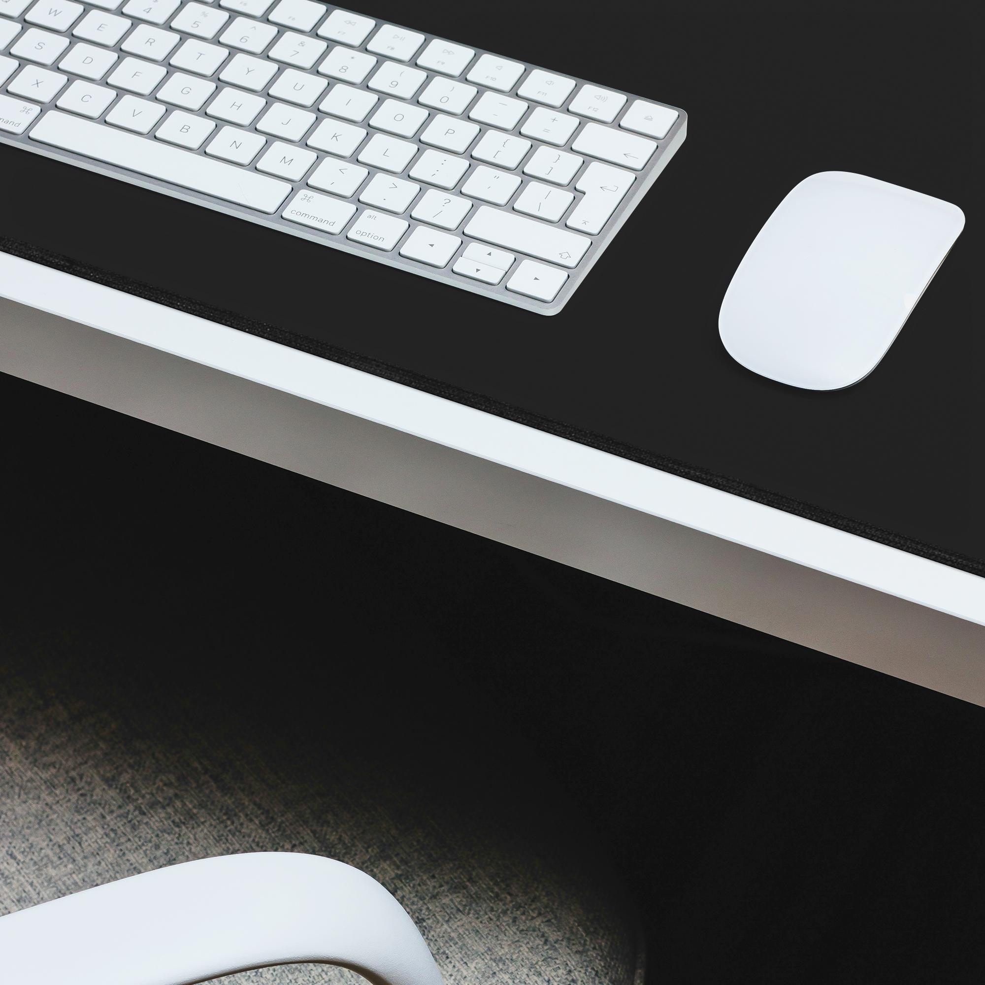 Black Neoprene Desk Mat, XL Non-slip Computer Mat, Minimalist Home ...