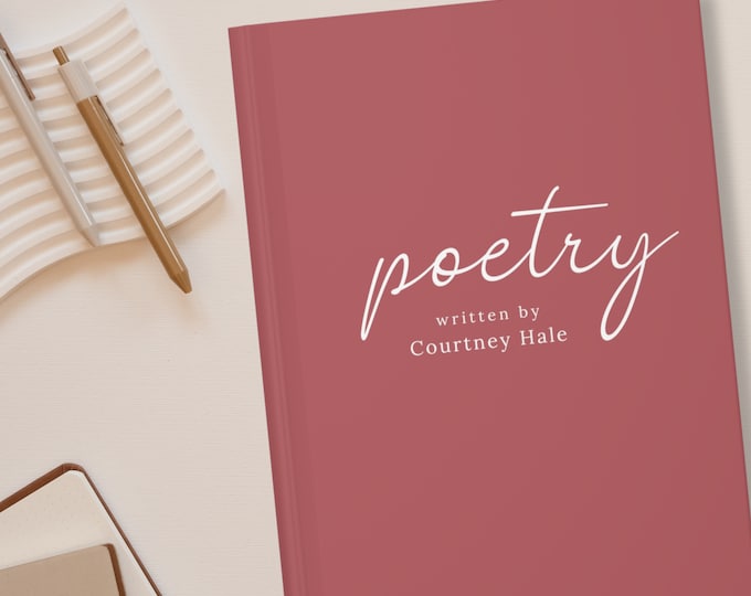 Personalized Poetry Journal, Published Author Gift, Custom Poems Notebook, Christmas Gift Poetry Writer