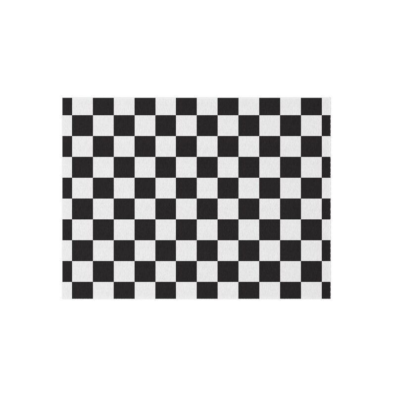Black and White Checkered Outdoor Rug for Modern Patio Etsy