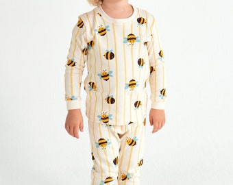 Toddler pajamas, Girls and boys bee Pajamas, kids pajama set, Pajama set for girls and boys, bee pajamas, Korean pajamas