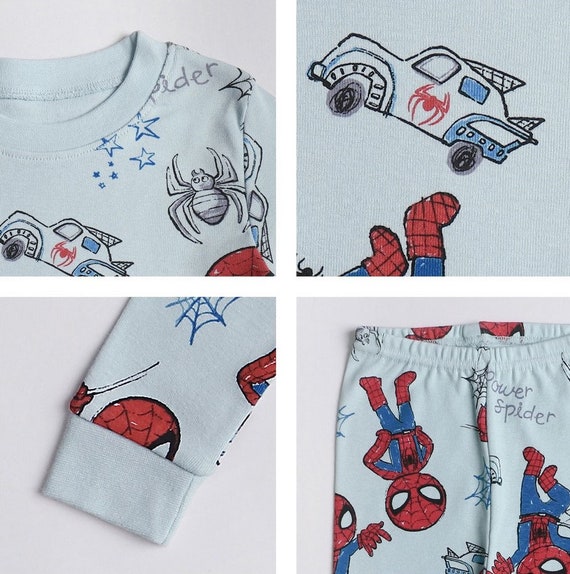 Spiderman Ensemble Pyjama Garçon 4-5 Ans - Pyjama Spider-Man Manches Longues Col V Multicolore