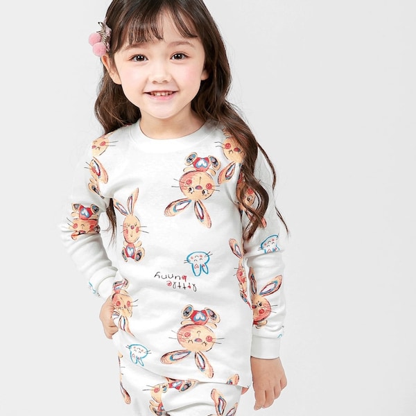 Toddler pajamas, Girls Bunny Pajamas, kids pajama set, Pajama set for girls, bunny pajamas, Korean pajamas