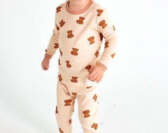 Toddler pajamas, Teddy bear Pajamas, kids pajama set, Pajama set for girls and boys, bear pajamas, Korean pajamas