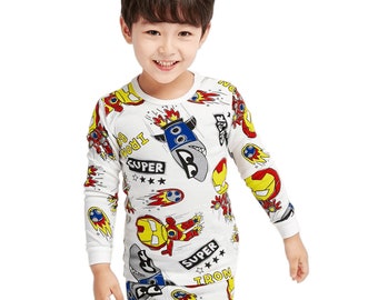 Toddler pajamas, Iron man Pajamas, kids pajama set, Pajama set for boys and girls, Superhero pajamas, Korean pajamas